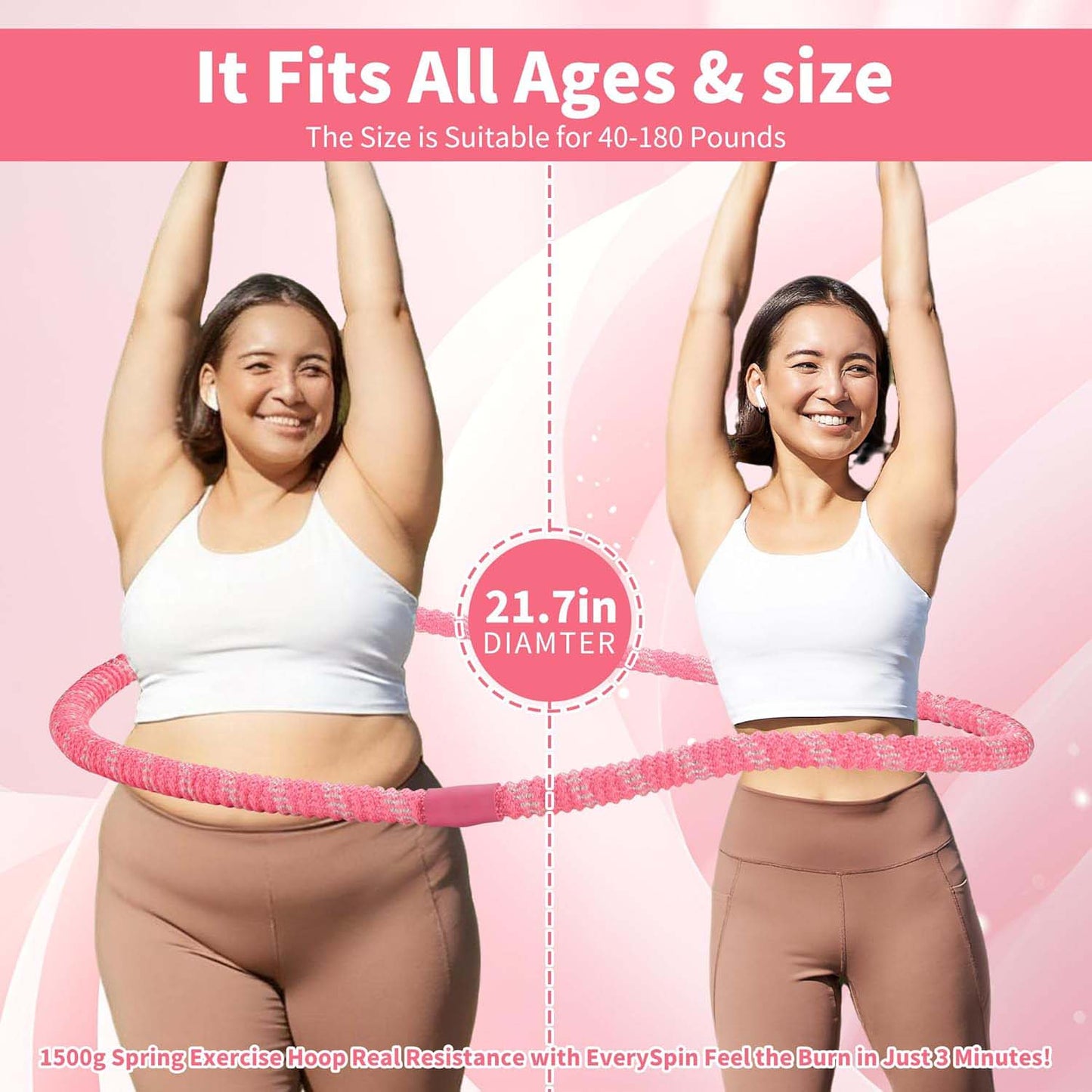Soft Hula Hoop – 3.3 lbs, Adult Weight Loss & Core Strength