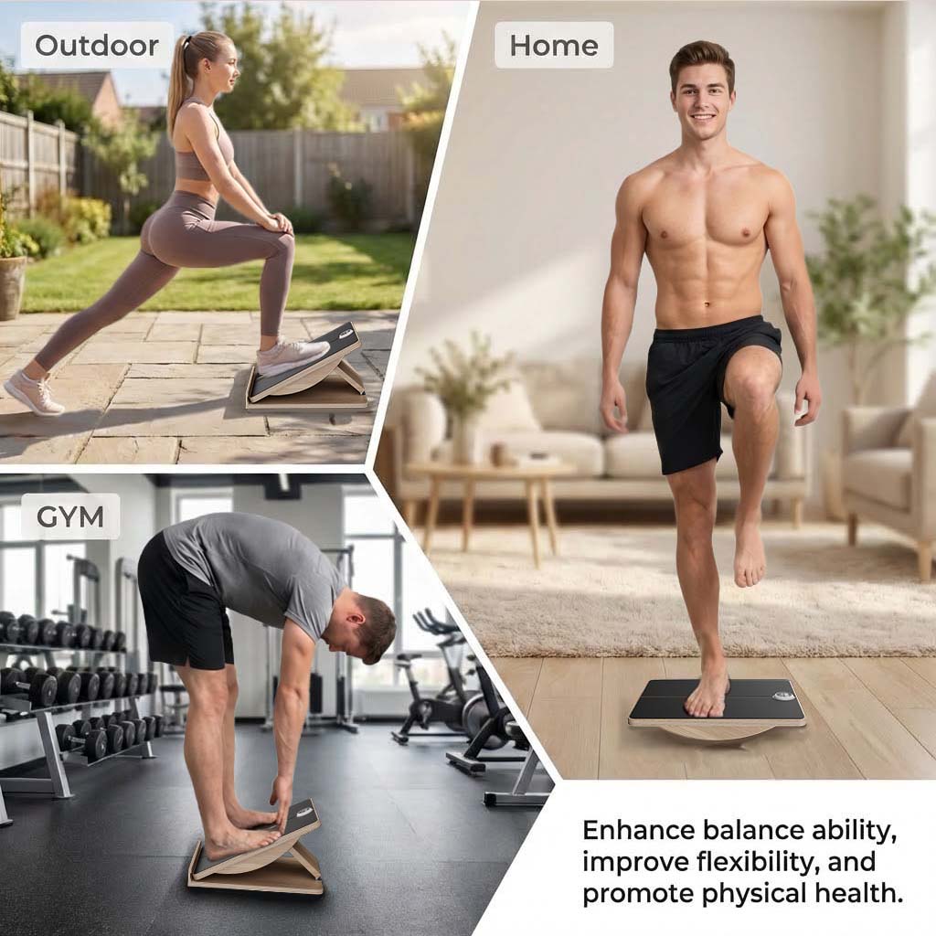 2-in-1 Slant Board & Balance Board with Timer